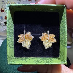 Elegant Gold and Silver Leaf Earrings